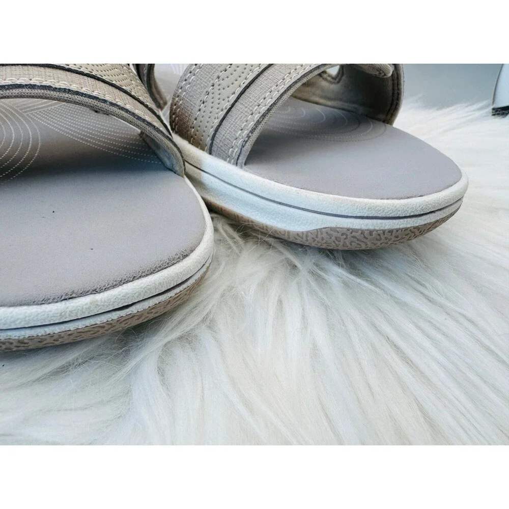 Clarks Cloudsteppers Breeze Rosa Adjustable Slide Sandals Sand/Tan Sz 9 cruise
